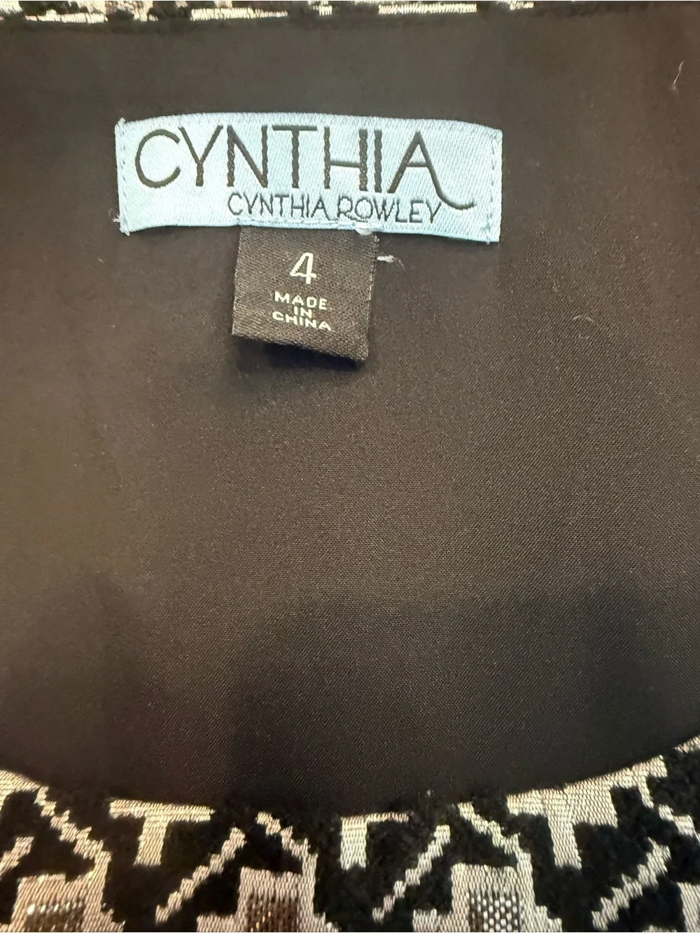 Cynthia Rowley Black & White Geometric Midi Dress